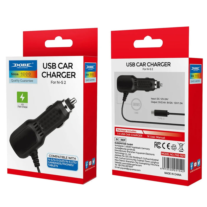 DOBE TNS-19211 For Nintendo Switch 2 / Switch / OLED Car Charger Type-C Fast Charging Adapter - 7