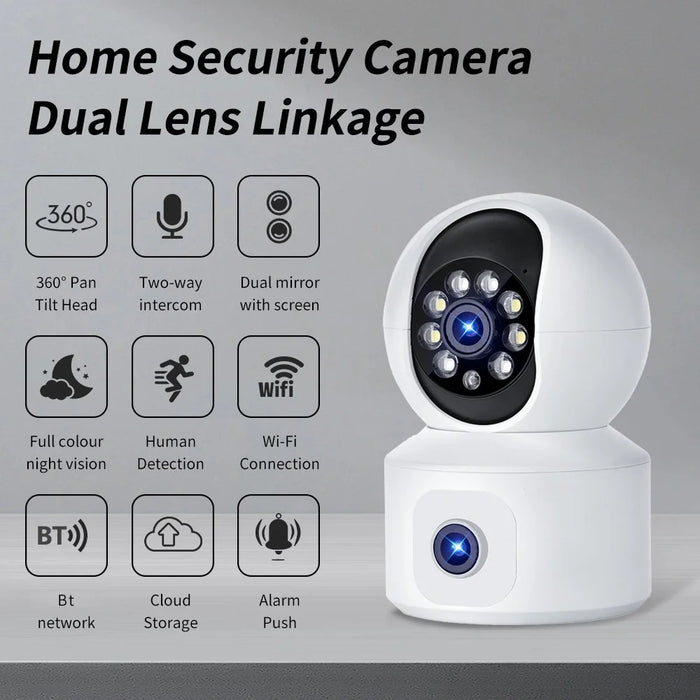 K22 Dual Lens 1080P HD Human Detection Camera Two Way Audio Home Security Night Vision WiFi Webcam - 4