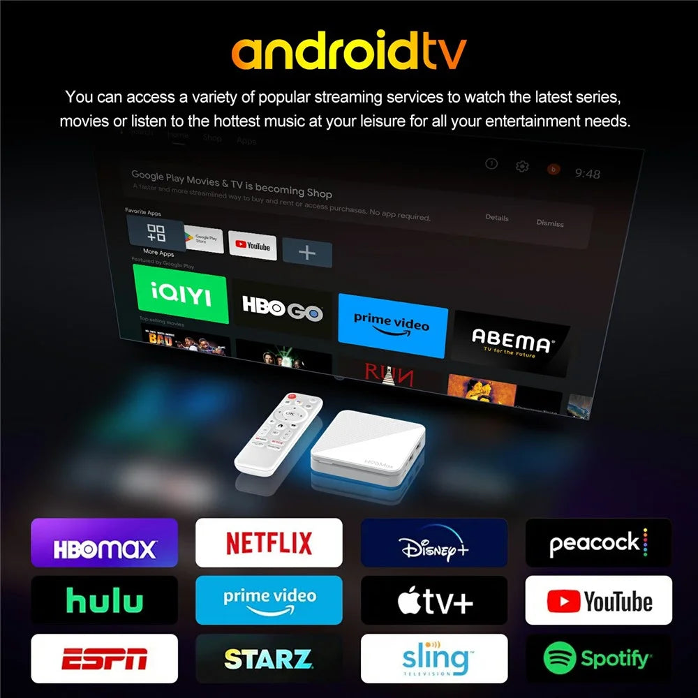 H96Max H313 2+16GB Android TV Box WiFi 6 Bluetooth-Compatible 4K Ultra HD Streaming Device - US Plug - 4