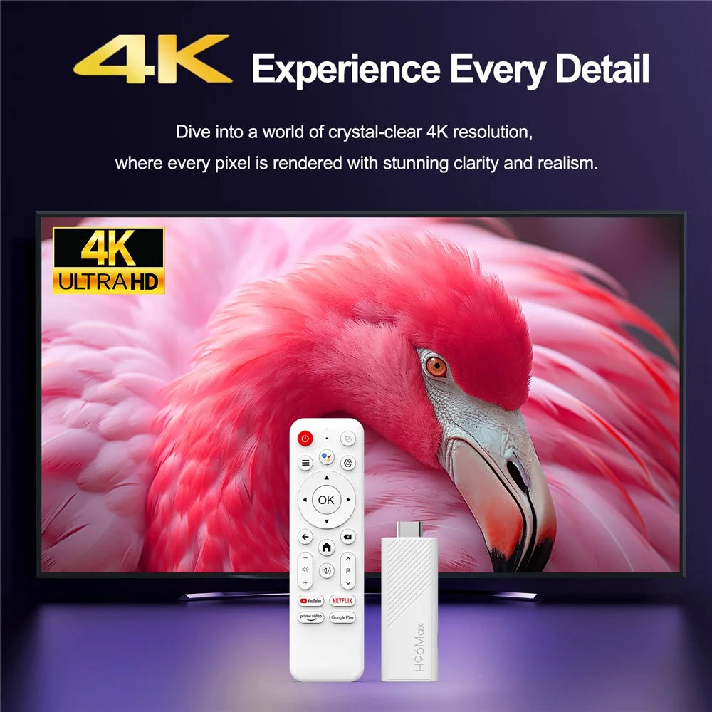 H96Max H313 2+8GB Android 14.0 TV Stick 4K Smart Streaming WiFi Bluetooth-Compatible Mini TV Dongle - 4