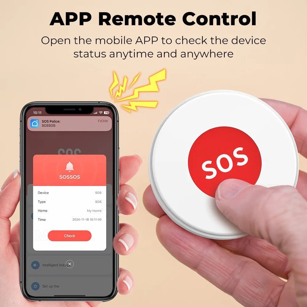 SMATRUL S0S001-WiFi SOS Button APP Remote Control Emergency Alert Tuya Smart Life Compatible - 4