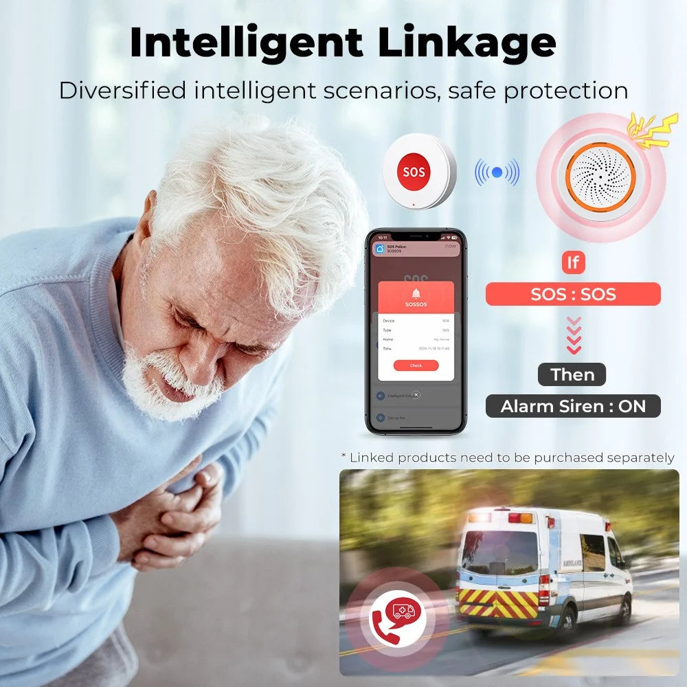 SMATRUL S0S001-WiFi SOS Button APP Remote Control Emergency Alert Tuya Smart Life Compatible - 7
