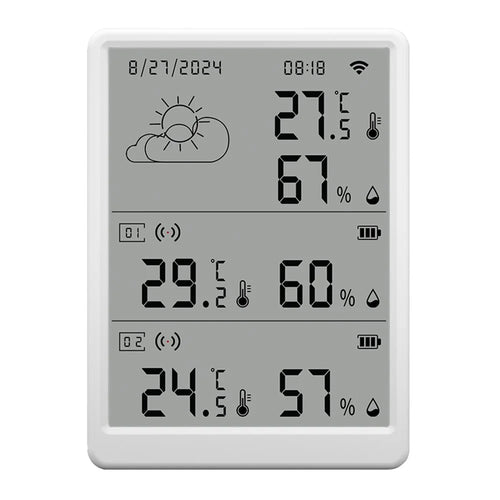SMATRUL WSD023 WiFi RF Temperature Humidity Sensor LED Display Remote Control Smart APP Alarm Detector - 1