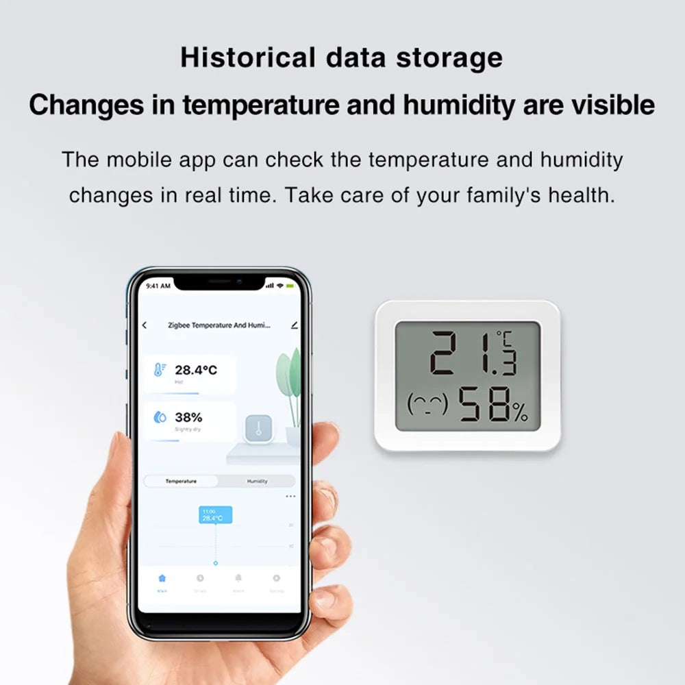 WSD500D Tuya Zigbee Smart Temperature Sensor Remote Monitoring LCD Display Humidity Detector - 5