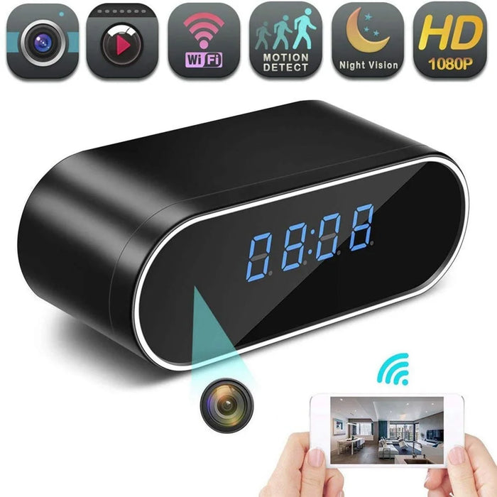 HD 1080P Clock Camera WiFi Mini Cam IR Night Vision Alarm Camcorder Video Recorder Motion Detection - 2