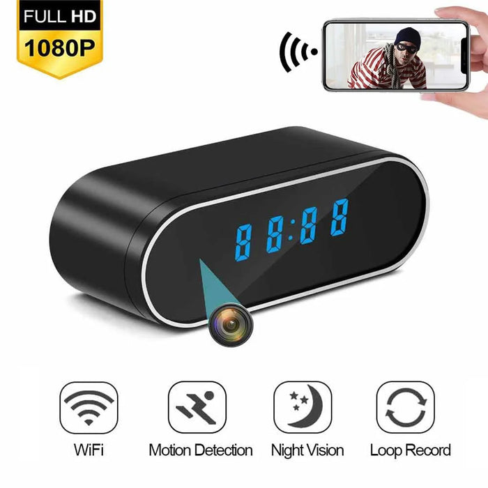 HD 1080P Clock Camera WiFi Mini Cam IR Night Vision Alarm Camcorder Video Recorder Motion Detection - 3