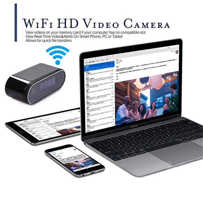 HD 1080P Clock Camera WiFi Mini Cam IR Night Vision Alarm Camcorder Video Recorder Motion Detection - 6