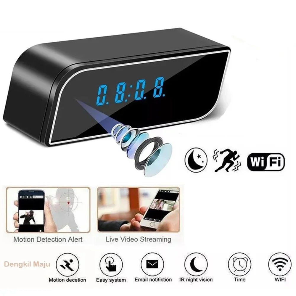 WiFi Camera Clock HD 1080P Home Security Recorder Remote Phone Viewing Motion Detection Surveillance - 3