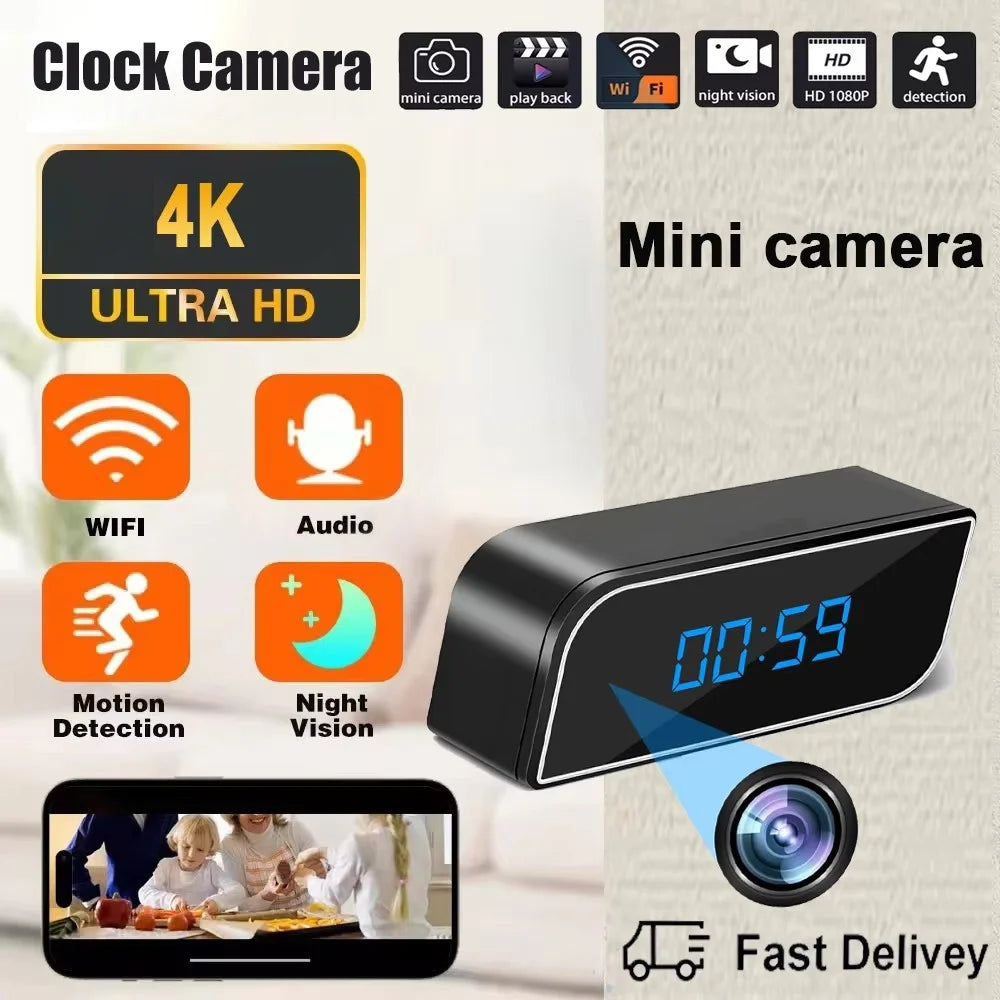 WiFi Camera Clock HD 1080P Home Security Recorder Remote Phone Viewing Motion Detection Surveillance - 4