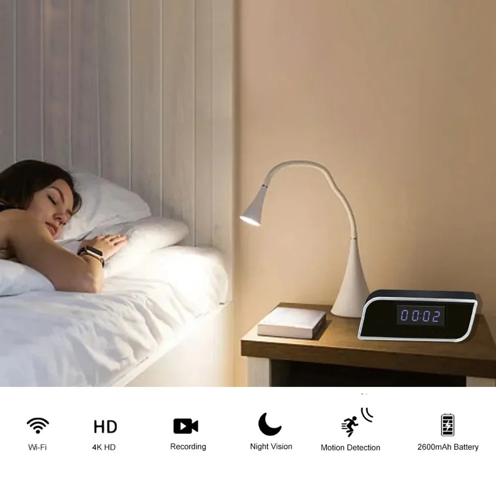WiFi Camera Clock HD 1080P Home Security Recorder Remote Phone Viewing Motion Detection Surveillance - 7