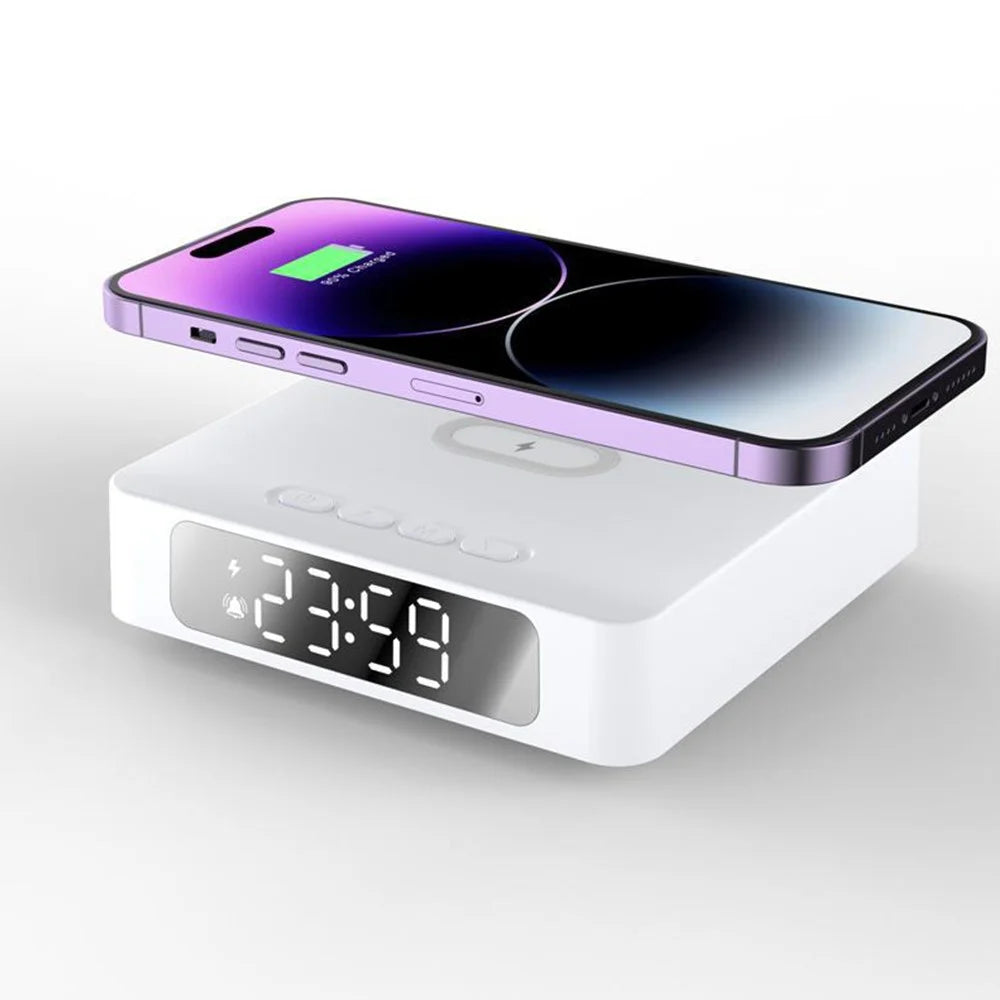 15W Wireless Charging Alarm Clock HD1080P WiFi Camera Digital Clock Charger For Home Security - 1