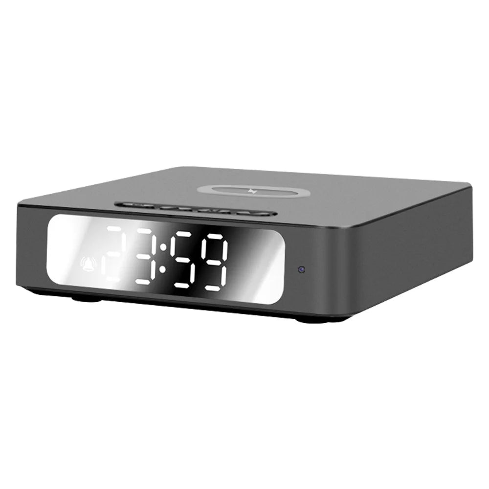 15W Wireless Charging Alarm Clock HD1080P WiFi Camera Digital Clock Charger For Home Security - 2