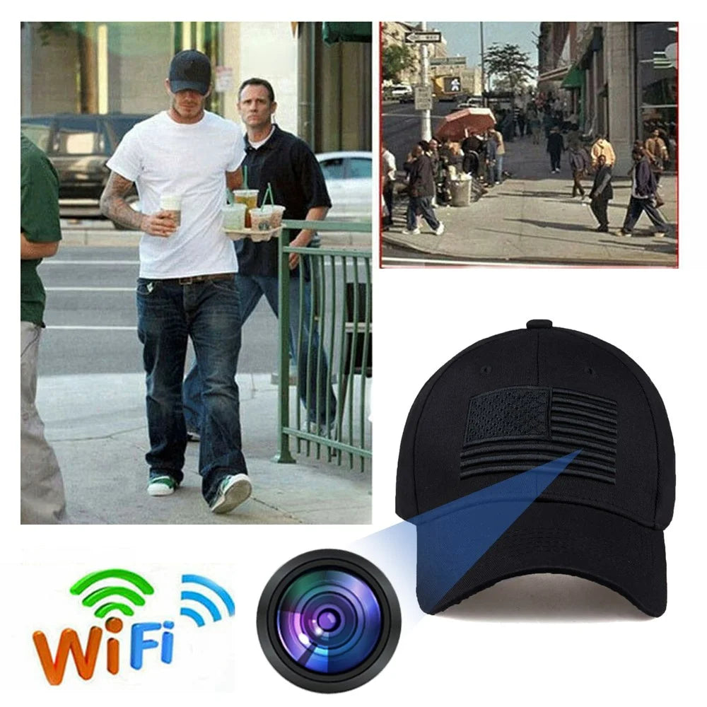 HD 1080P Mini Camera Baseball Cap with Motion Detection Outdoor Surveillance Camera - 3