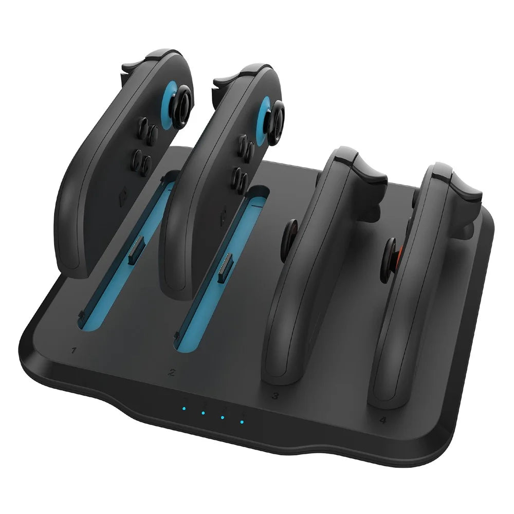 For Nintendo Switch 2 Game Controller 4-Slot Charging Dock Left Right Gamepad Charger with LED Indicator - 1