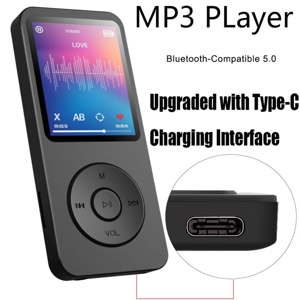 T1 1.8 Inch Screen Portable MP4 Music Player Bluetooth-Compatible E-Book FM Radio (Without TF Card) - Black - 6