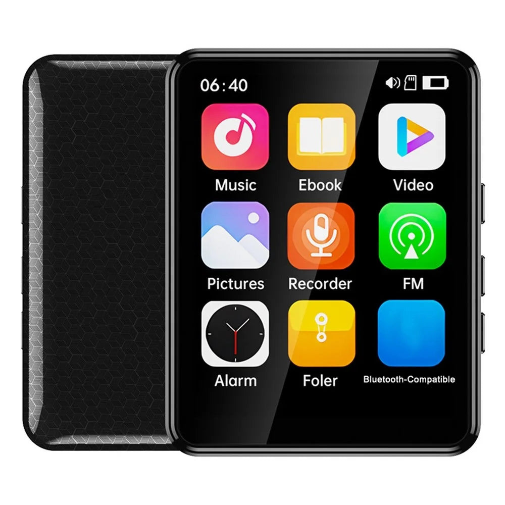 MP3-05B 2.4 Inch Touch Screen MP4 Player Bluetooth-Compatible FM Radio Video Player, Metal Version (Without TF Card) - 5