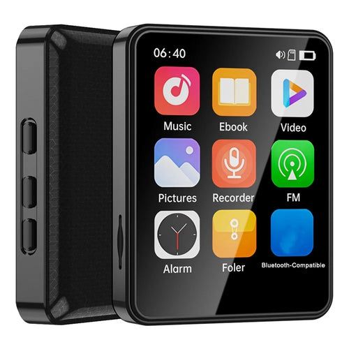 MP3-05B 2.4 Inch Touch Screen MP4 Player Bluetooth-Compatible FM Radio Video Player, Metal Version (With 64G TF Card) - 1