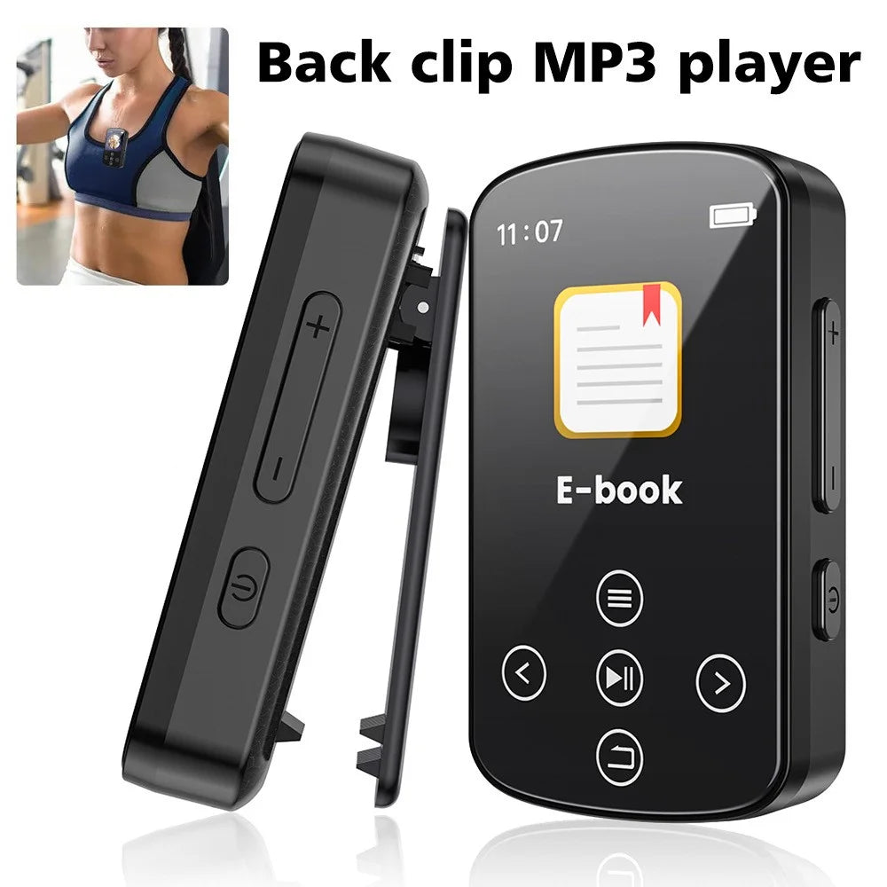 T8 1.54 Inch Touch Screen MP4 Player Bluetooth-Compatible FM Radio E-Book Reader with Back Clip (With 64G TF Card) - 3