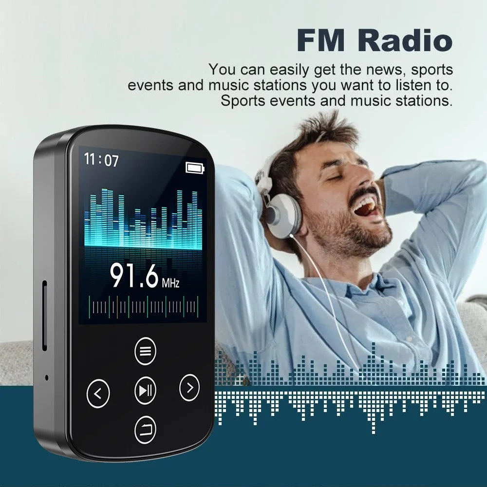 T8 1.54 Inch Touch Screen MP4 Player Bluetooth-Compatible FM Radio E-Book Reader with Back Clip (With 64G TF Card) - 6