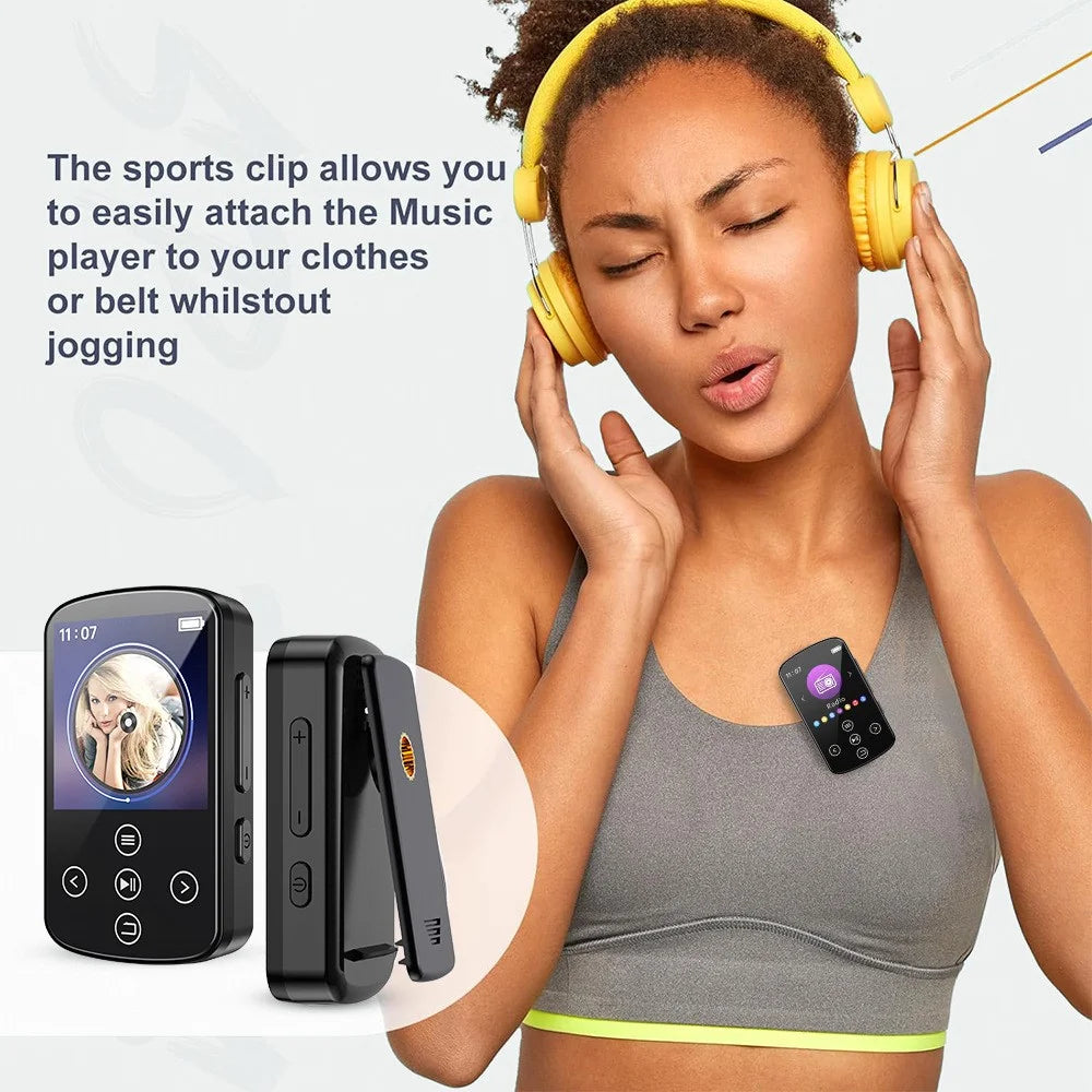 T8 1.54 Inch Touch Screen MP4 Player Bluetooth-Compatible FM Radio E-Book Reader with Back Clip (With 64G TF Card) - 7