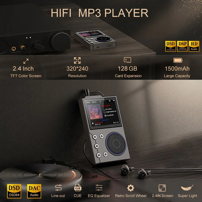 T10 2.4 Inch TFT Screen HiFi Music Player Voice Recorder Bluetooth-Compatible FM Radio Built In 16G Storage - 5