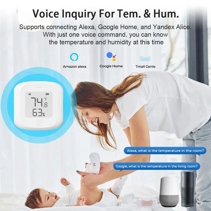 Tuya WiFi  /  Zigbee Smart Temperature Humidity Sensor Real Time Monitoring High Precision Digital Detector - WiFi Version - 6