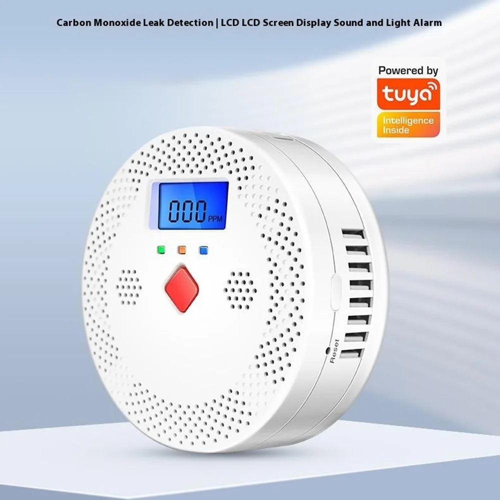 CO400A Compatible with Alexa  /  Google Assistant WiFi Smart Carbon Monoxide Detector Real Time Monitor (No Battery) - 2