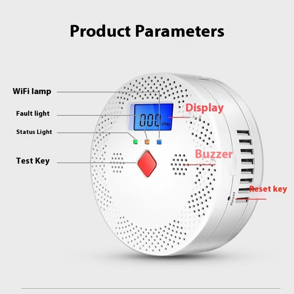 CO400A Compatible with Alexa  /  Google Assistant WiFi Smart Carbon Monoxide Detector Real Time Monitor (No Battery) - 6