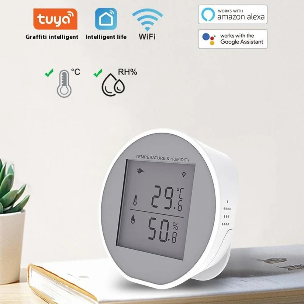 WSD400H WiFi Temperature Humidity Sensor Abnormal Alarm Real Time Monitor Compatible with Alexa  /  Google Assistant (No Battery) - 2
