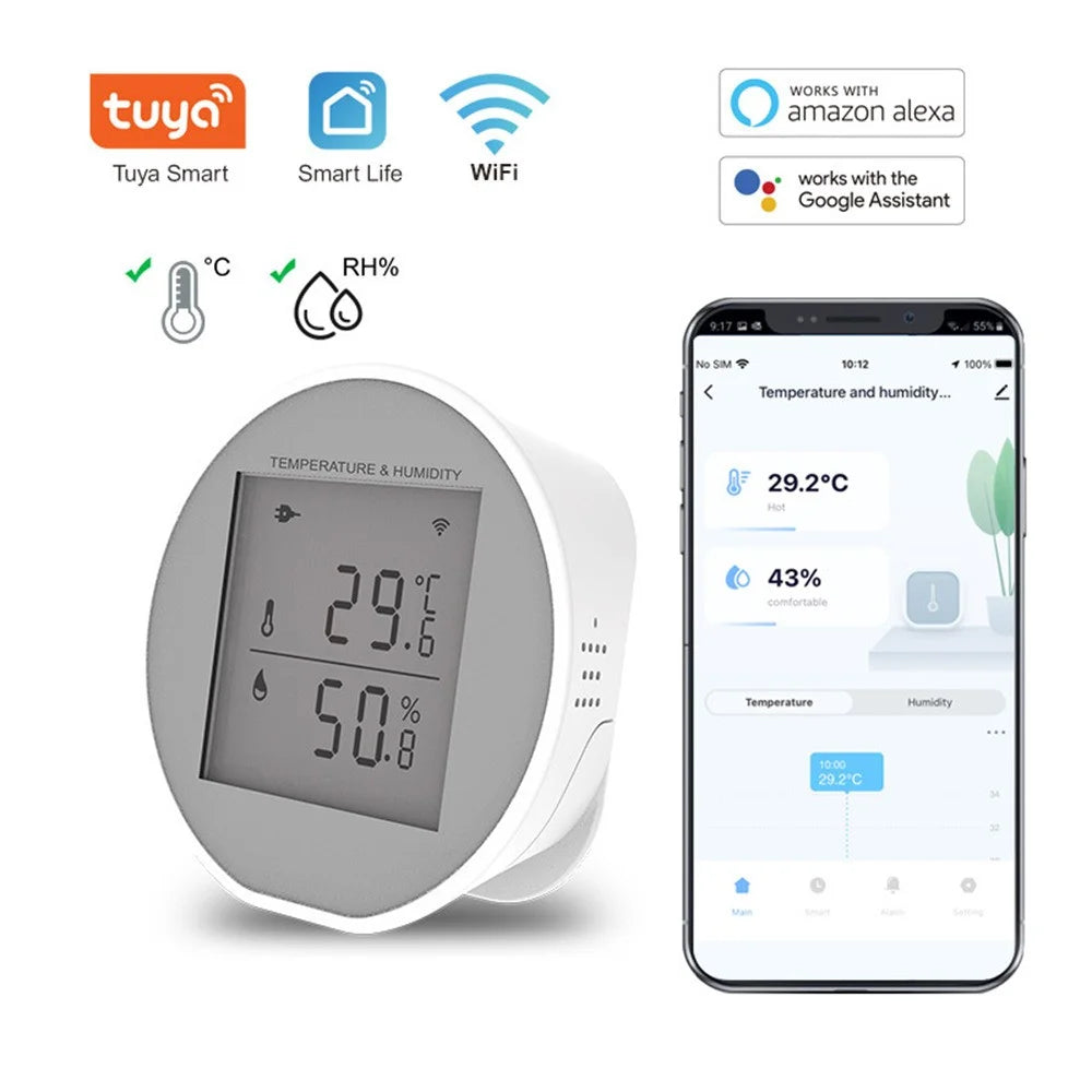 WSD400H WiFi Temperature Humidity Sensor Abnormal Alarm Real Time Monitor Compatible with Alexa  /  Google Assistant (No Battery) - 7
