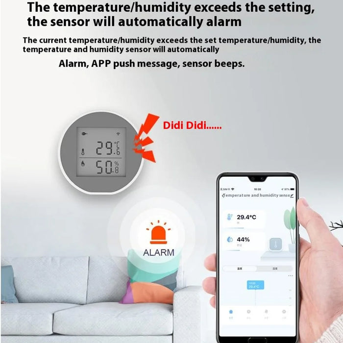 WSD500C Tuya Zigbee Temperature Humidity Sensor Abnormal Alarm for Home Office - 2