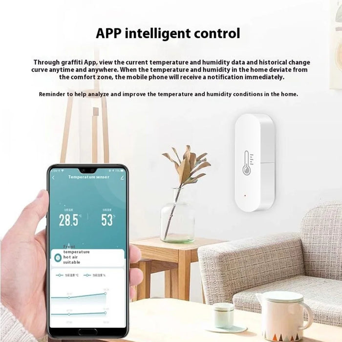 WSD500A Tuya Smart Zigbee 3.0 Temperature Humidity Sensor Compatible with Alexa Google Assistant (No Battery) - 4