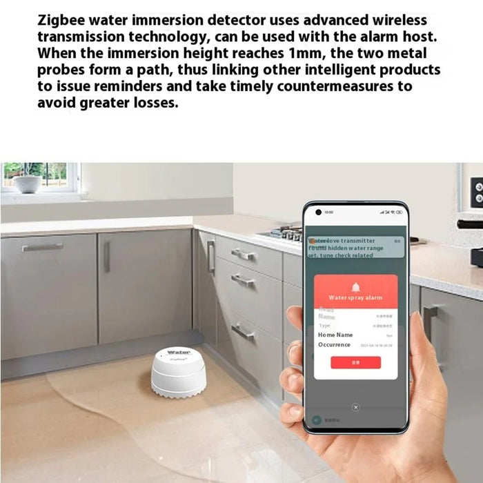 SQ500B Tuya Smart Zigbee 3.0 Water Leak Detector Smart Sensor for Alexa Google Assistant Real Time Monitor - 2