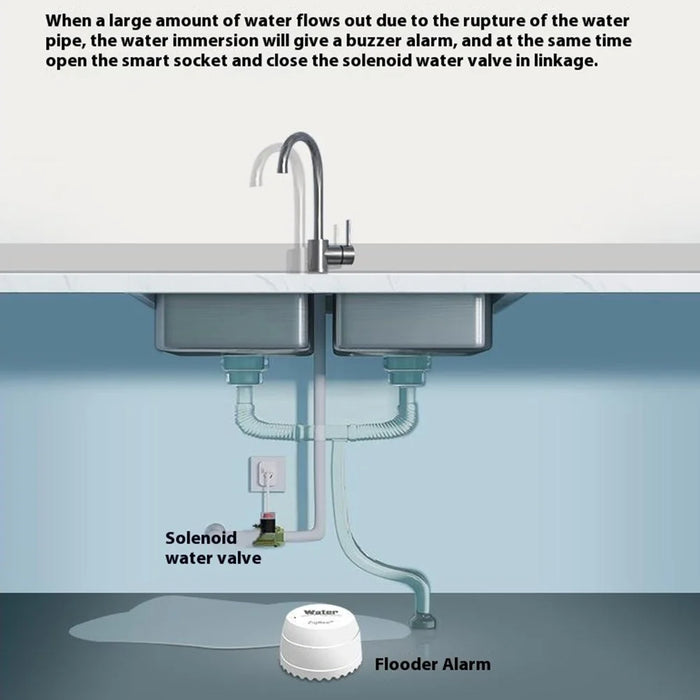 SQ500B Tuya Smart Zigbee 3.0 Water Leak Detector Smart Sensor for Alexa Google Assistant Real Time Monitor - 5