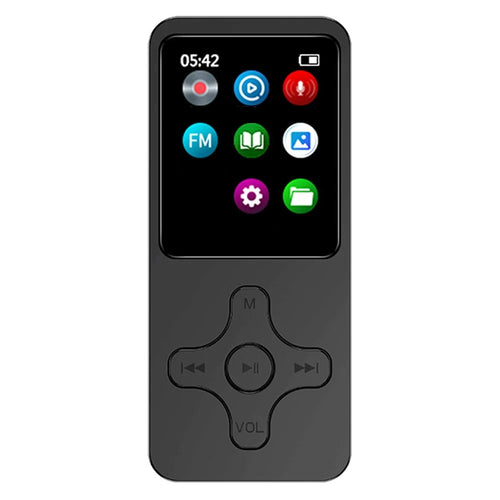 1.77 Inch Screen MP4 Player Portable Bluetooth-Compatible FM Radio Voice Recorder (Without TF Card) - Black - 1