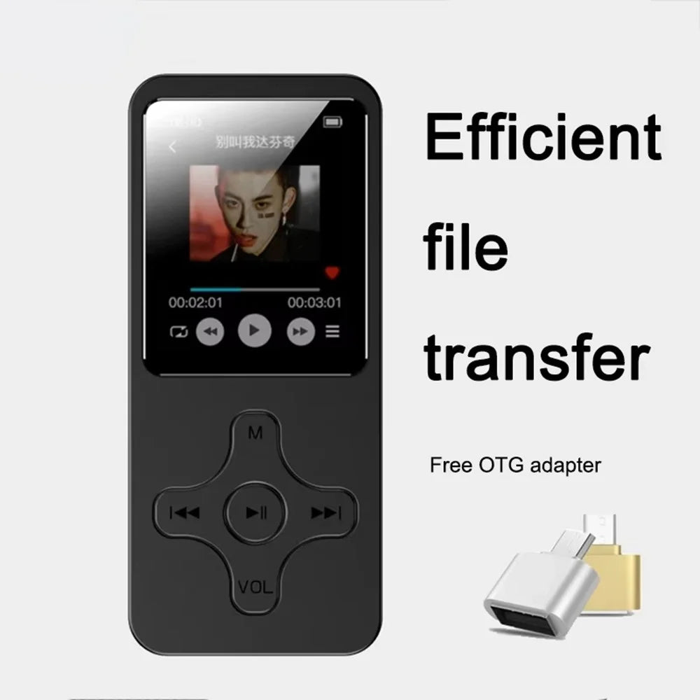 1.77 Inch Screen MP4 Player Portable Bluetooth-Compatible FM Radio Voice Recorder (Without TF Card) - Black - 3