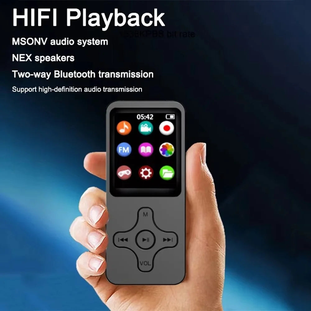 1.77 Inch Screen MP4 Player Portable Bluetooth-Compatible FM Radio Voice Recorder (Without TF Card) - Black - 4