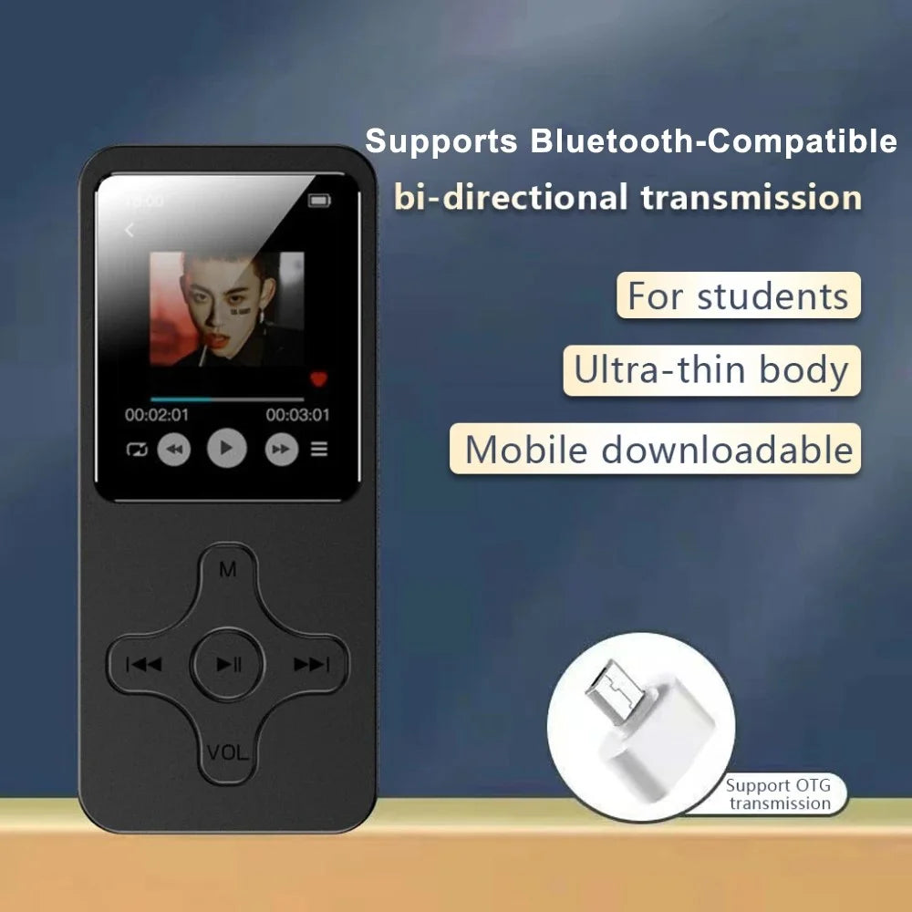 1.77 Inch Screen MP4 Player Portable Bluetooth-Compatible FM Radio Voice Recorder (Without TF Card) - Black - 6