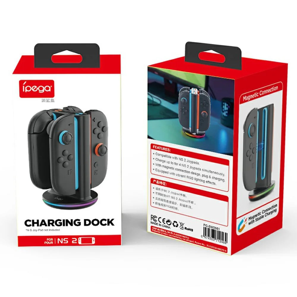 IPEGA PG-SW2051 For Nintendo Switch 2 Joy-Con Controller Charging Dock 4 in 1 Charger Station with LED Indicator - 6