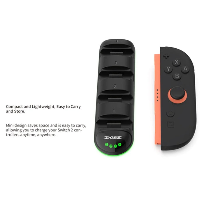 DOBE TNS-31114 For Nintendo Switch 2 Joy-Con Charging Dock 4 in 1 Portable Charger with LED Indicator - 4