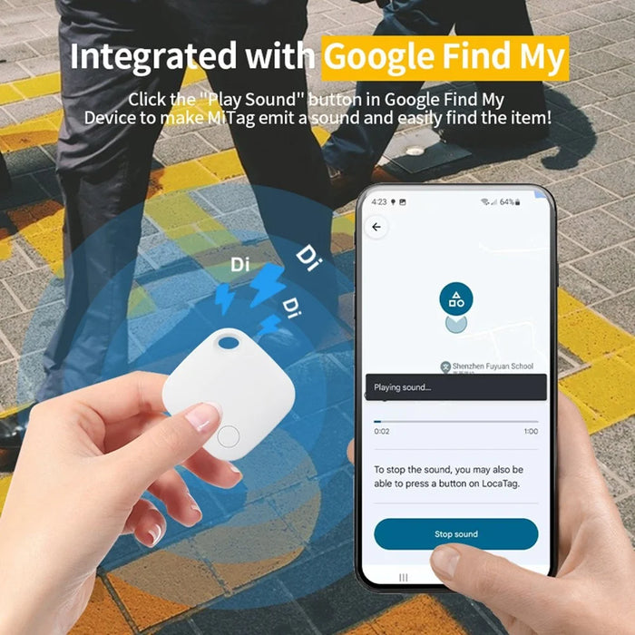 Tag03 Bluetooth-Compatible Smart Tracker Global Finder Anti Lost Device for Google Only - White - 2