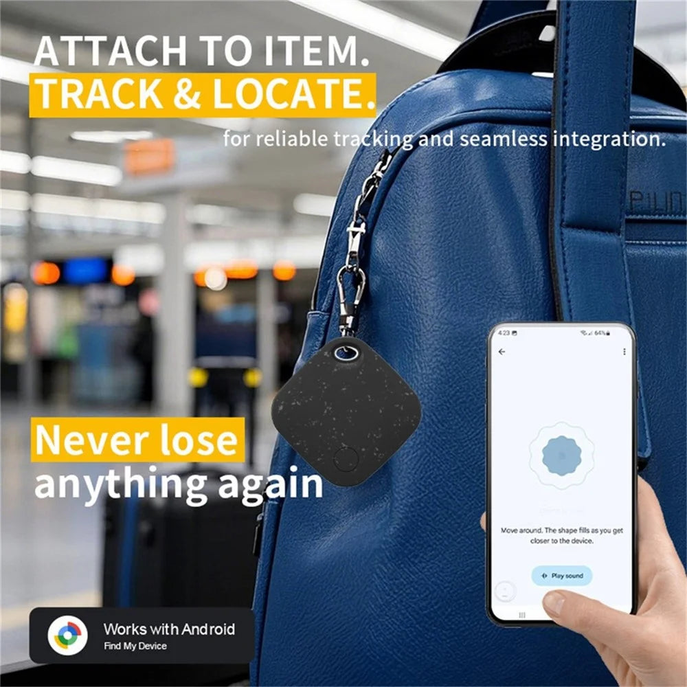 Tag03 Bluetooth-Compatible Smart Tracker Bio-Degradable Global Finder Anti Lost Device for Google Only - Black - 3