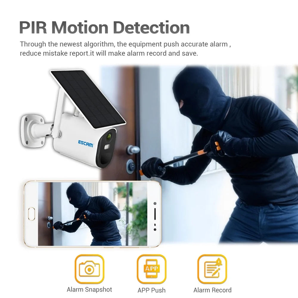 ESCAM QF490 1080P 4G Solar PIR Alarm Dome Night Vision CCTV IP Camera Pan/Tilt Monitor - EU Edition - 3