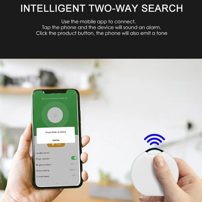 LT01 Android Bluetooth-Compatible Tracker Smart Two-Way Finder Key Locator Item Finder Compatible with Tuya Smart App - White - 4
