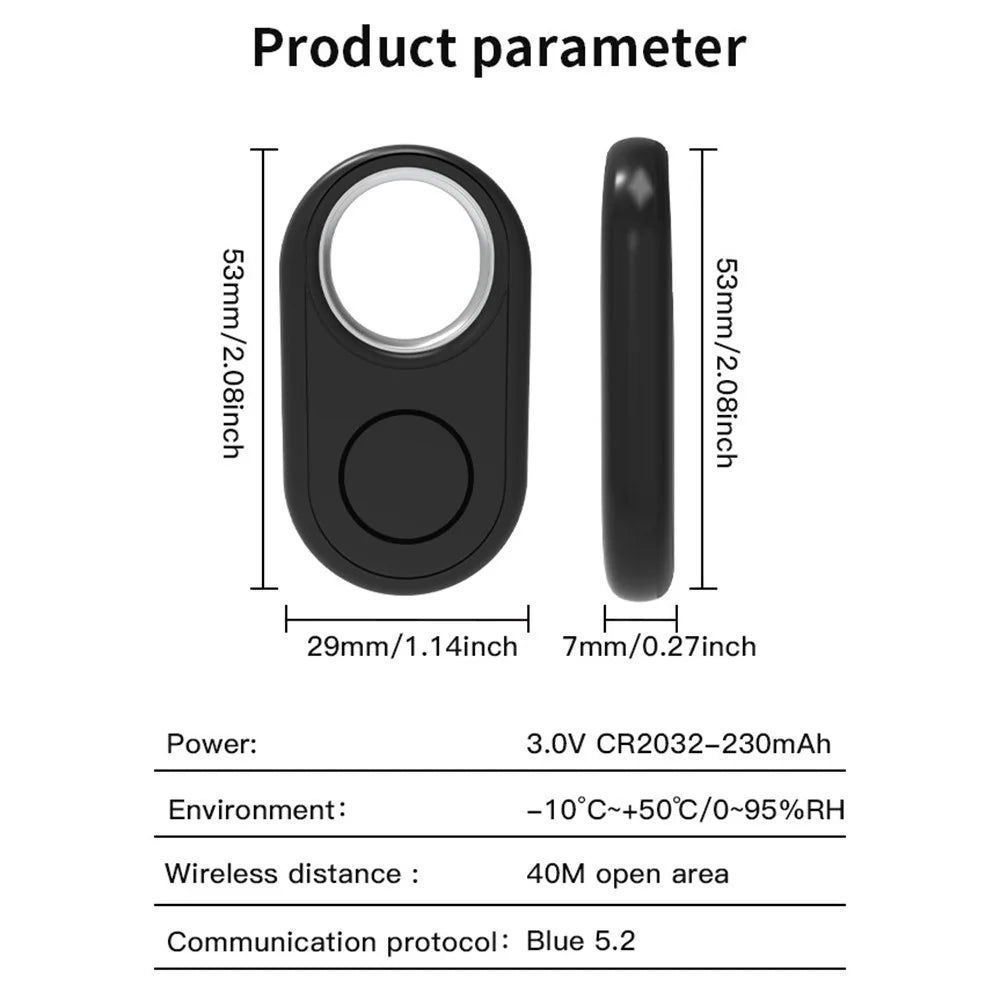 Itag12 For iOS Keychain Tracker Bluetooth-Compatible Anti Lost Item Finder - Black - 7