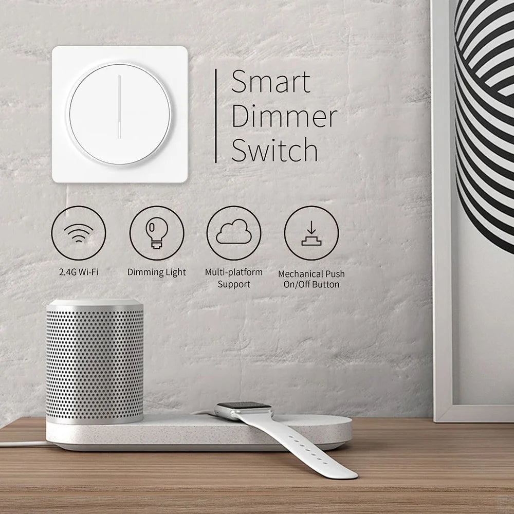 RSH-EU-SD02 WiFi Wall Dimmer Switch Wireless Light Controller Smart Touch Panel, European Standard - 2