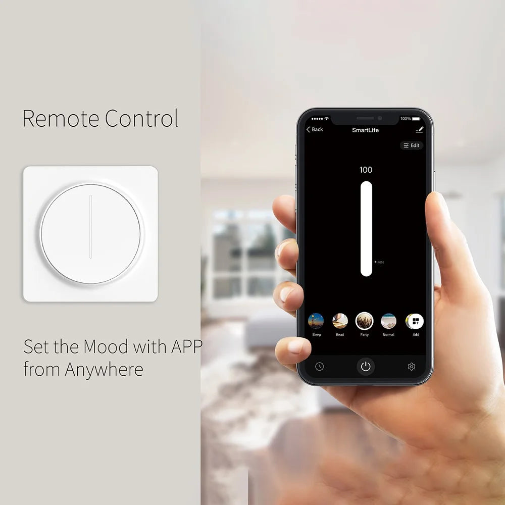 RSH-EU-SD02 Zigbee Smart Dimmer Switch Touch Stepless Light Controller Panel, European Standard - 4