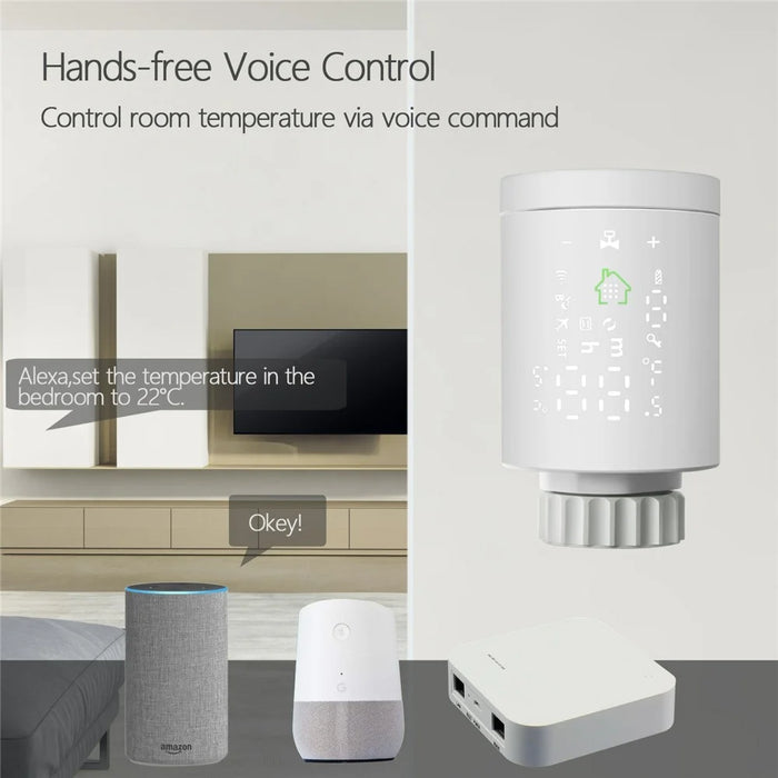 RV01 Zigbee Radiator Valve Smart Home Thermostat Controller Support Smartphone Tuya Remote Control - 3