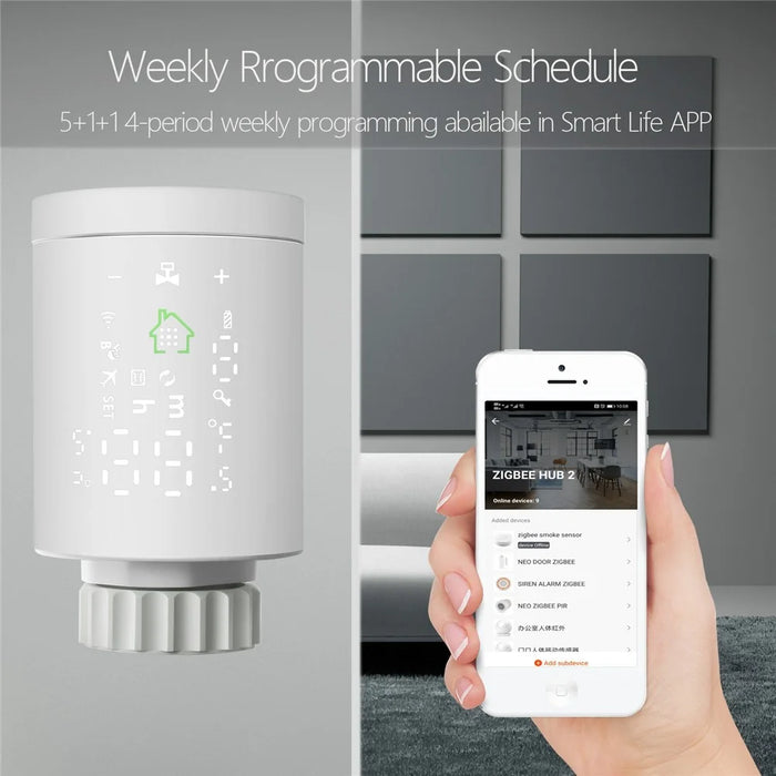 RV01 Zigbee Radiator Valve Smart Home Thermostat Controller Support Smartphone Tuya Remote Control - 6