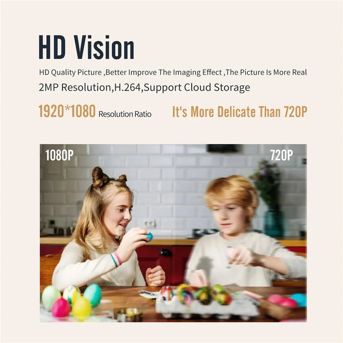 T200 1080P Smart WiFi Security Camera 360 Degree Pan Tilt Motion Tracking Night Vision Cam - US Plug - 6
